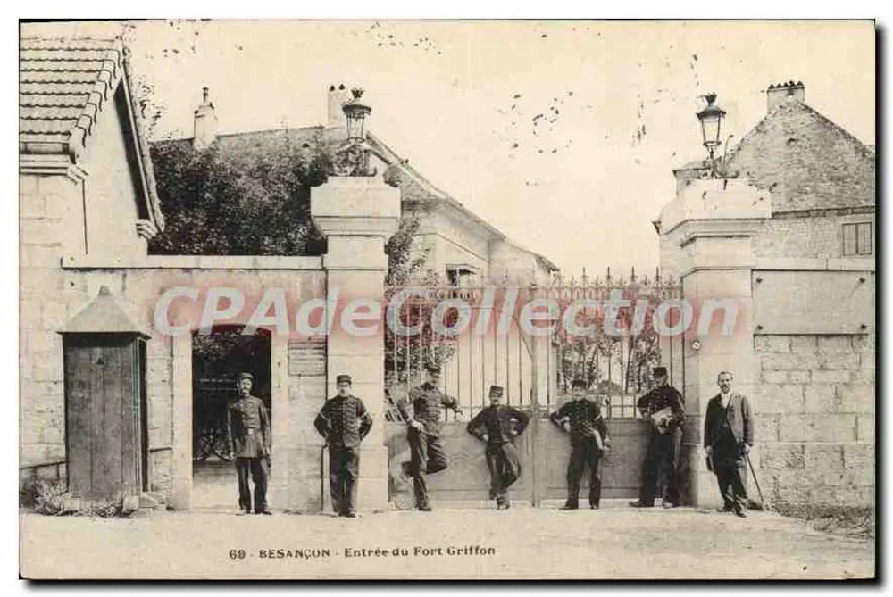 Besançon — Entrada do Forte Griffon — Bilhete postal antigo de Coleção n°69 - Frente