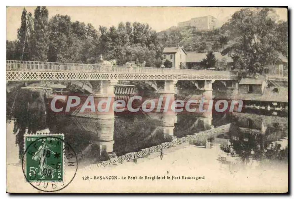Besançon — Die Brücke von Bregille und das Fort Beauregard — Antike Ansichtskarte aus der Sammlung - Vorderseite