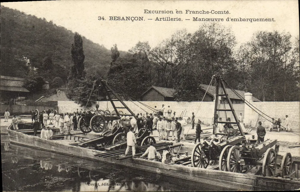 Besançon — Verladungsmannöver — Artillerie — Teuillet, Verlag Besançon, Nr. 34 - Vorderseite