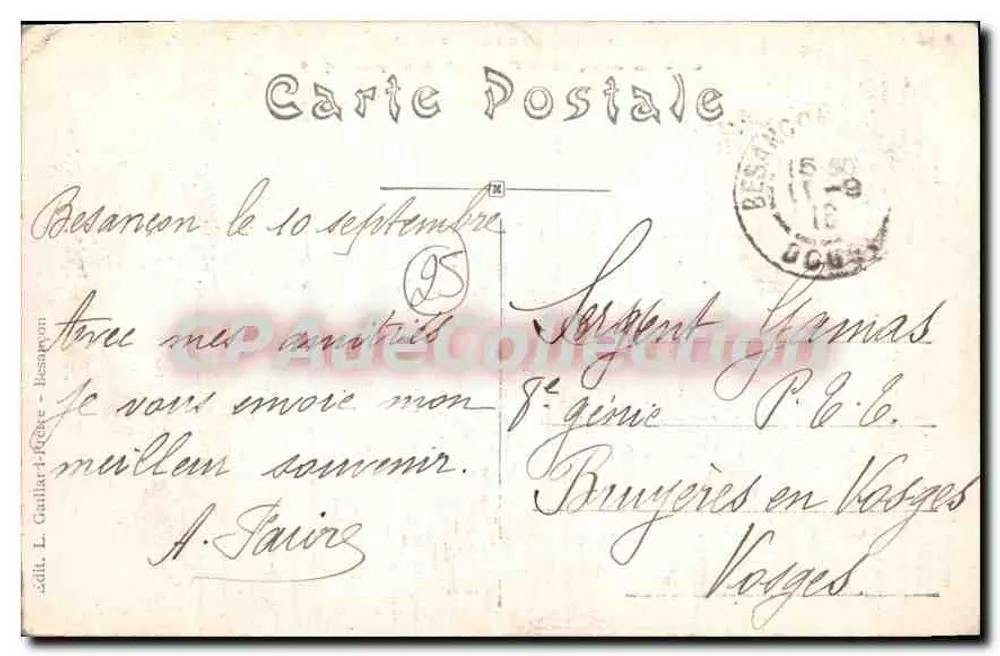 Besançon — Pont de la République — Excursion en Franche-Comté, n°454 - Verso