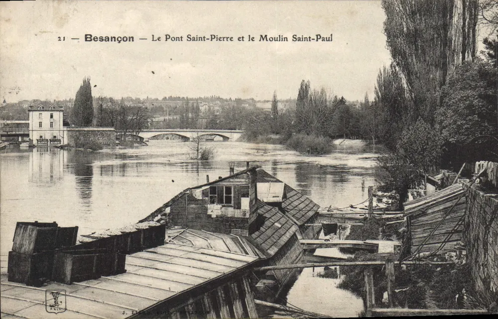 Besançon — Die Brücke Saint-Pierre und die Mühle Saint-Paul — Unbekannter Verlag, Nr. 21 - Vorderseite