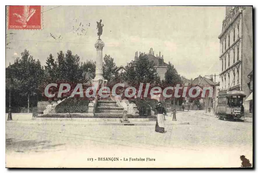 Besançon - A Fonte Flore — editor CPAdeCollection, n° 113 - Frente