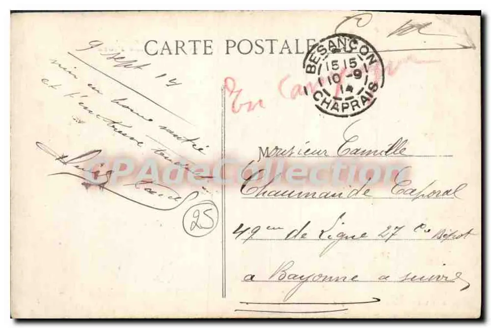 Besançon — Praça e Fonte Flore — Ed. L. Gaillard-Préire, Besançon - Verso