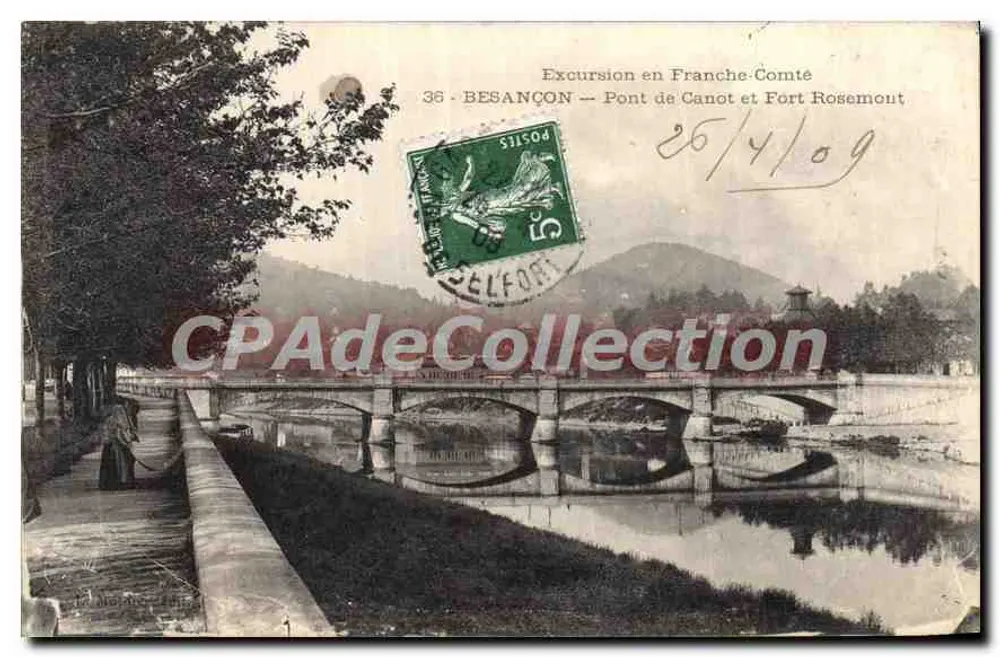 Brücke Canot und Festung Rosemont — Ausflug in die Franche-Comté — BESANÇON, n°36 - Vorderseite