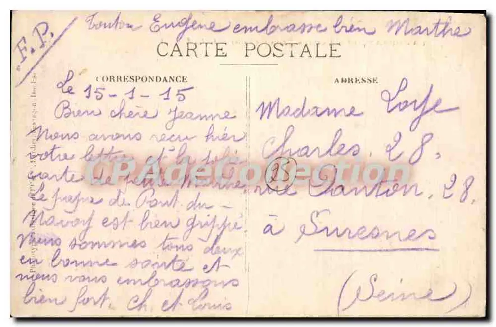 Besançon — Quartel Brun (La Butte) — C. L., B. - Verso