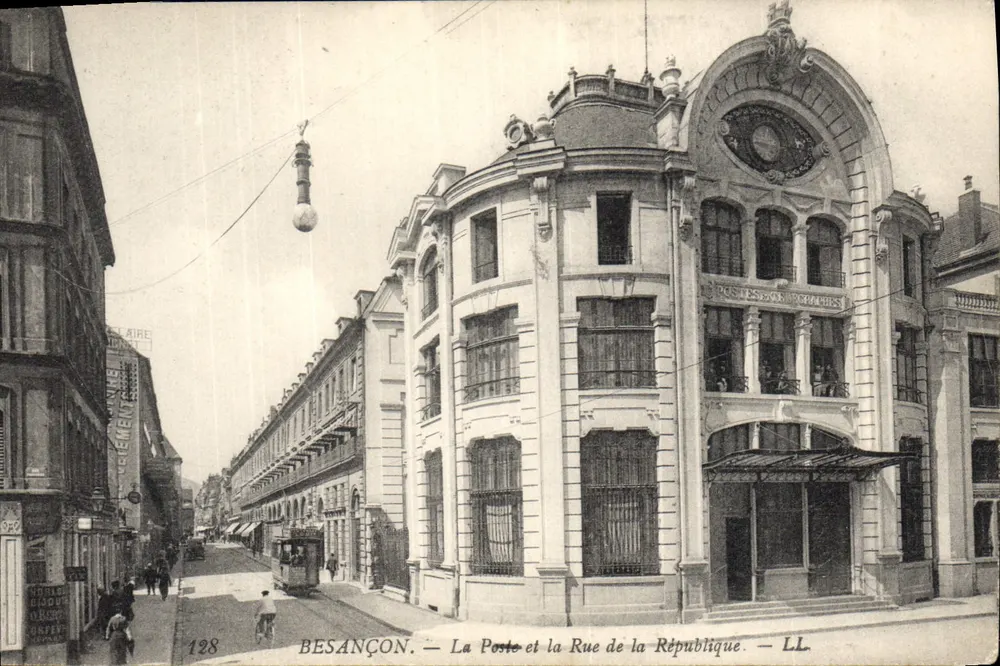 Besançon — La Poste und die Rue de la République — LL, n°128 - Vorderseite