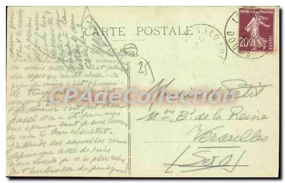 Campo de Valdahon (Boubs) — Chegada de um Regimento ao Campo — Edit. A. Girod, Valdahon - Verso