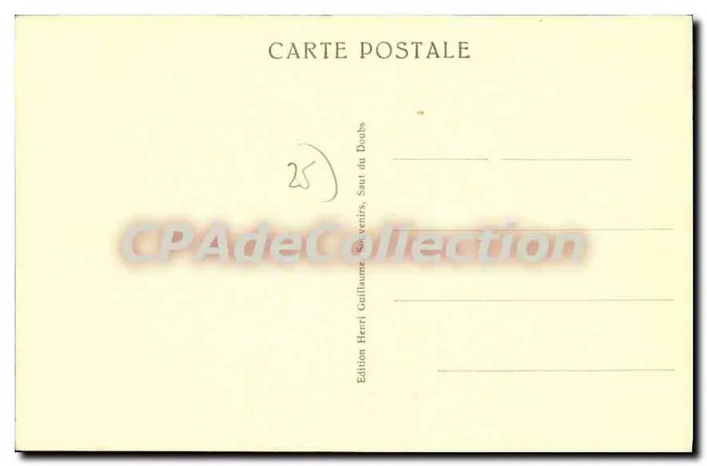 Villers-le-Lac — Ausgangspunkt für den Sprung ins Doubs — Edition Henri Guillaume, Sprung ins Doubs - Rückseite