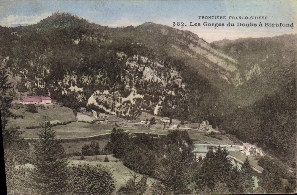 As Gorges do Doubs em Biaufond — Fronteira Franco-Suíça — editor não identificado, n° 382 - Frente