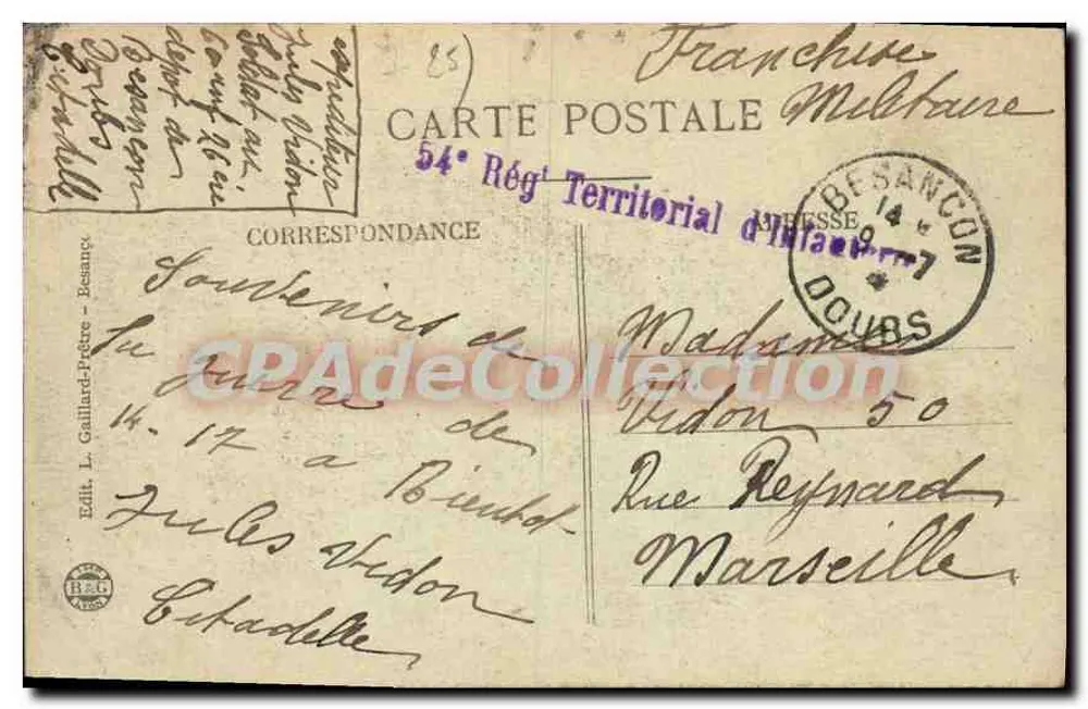 Besançon — Faubourg Rivolte e Citadelle — Excursão na Franche-Comté - Verso
