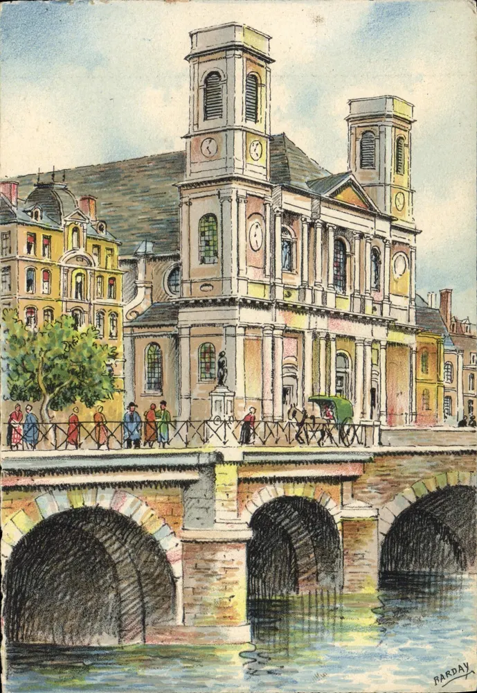 A Madeleine e o Ponte Battant — Besançon — editor M. Bonn & J. Boyes, n° 662 - Frente