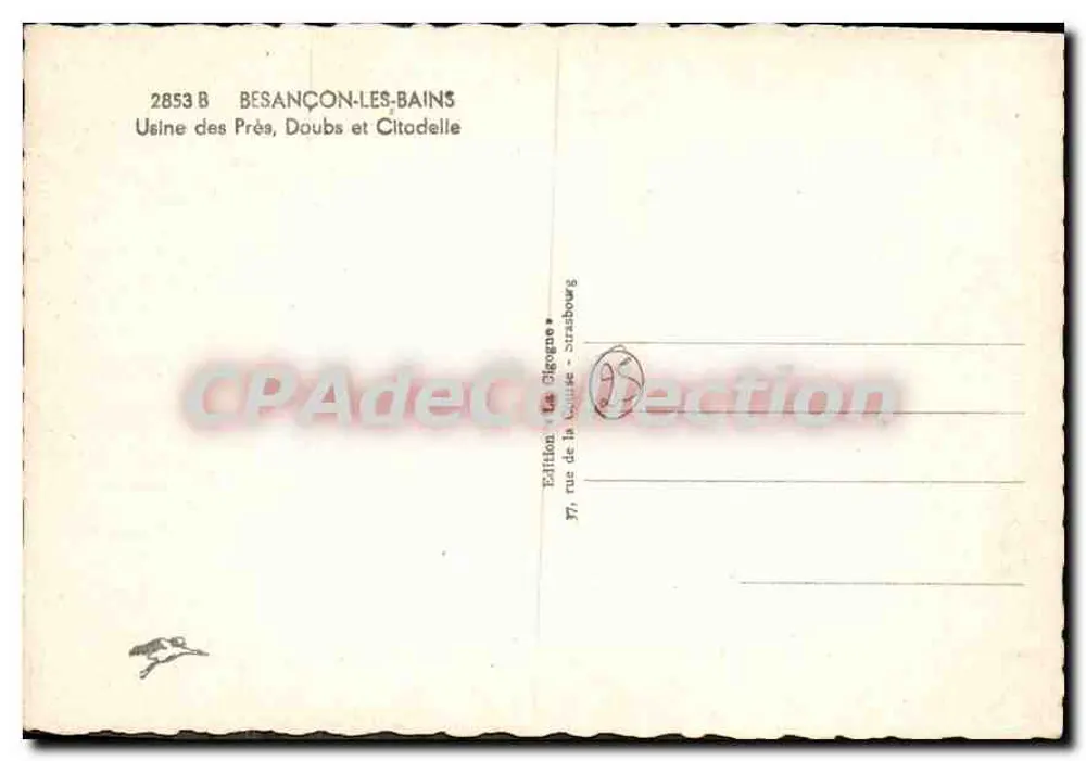 Besançon-les-Bains — Fabrik der Wiesen und Zitadelle — Edition La Girognoe, Straßburg - Rückseite