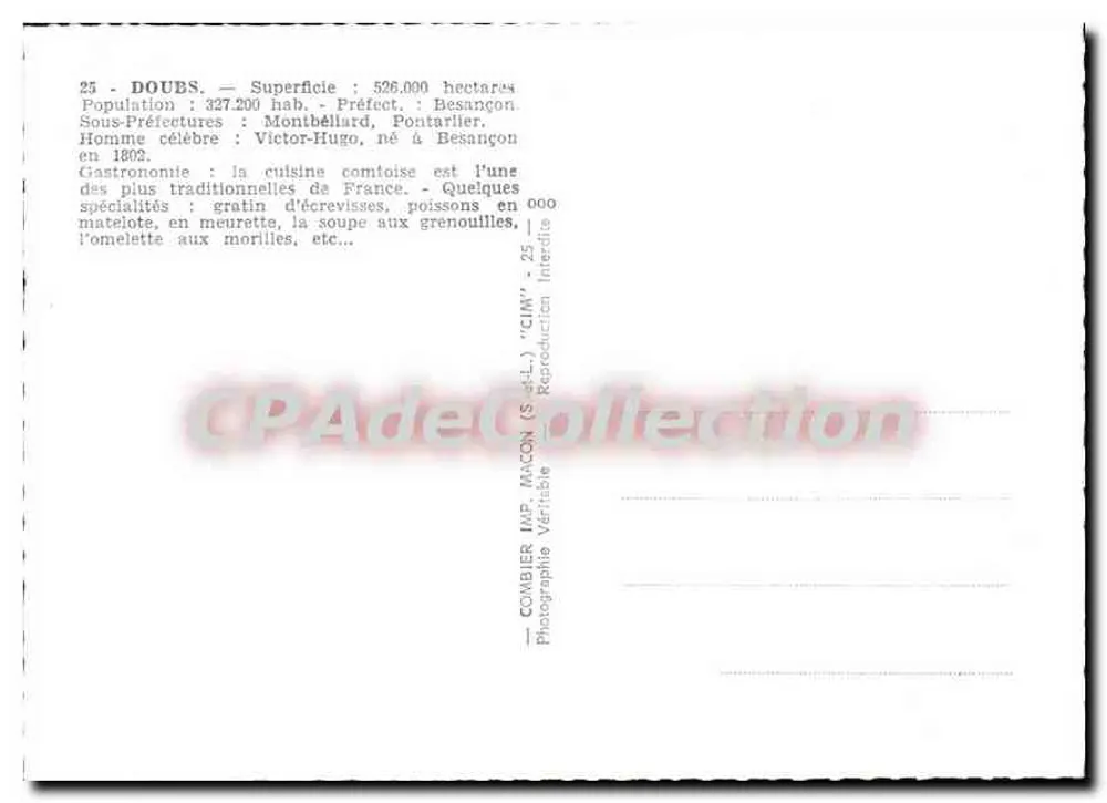 डूब्स — पैनोरमिक पोस्टकार्ड साथ विस्तृत मानचित्र और पर्यटन स्थल - पीछे