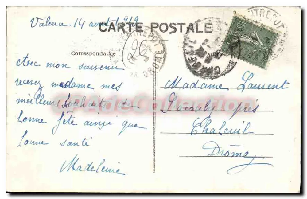 Valence — No entroncamento do Boulevard — E. R. — n°67 - Verso