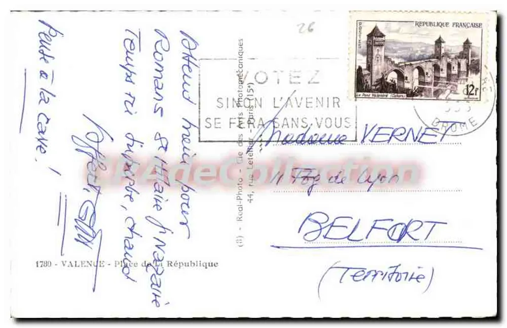 Place de la République - Hôtel de la Valence - Paris — editor Rudi-Photo, n°26 - Verso