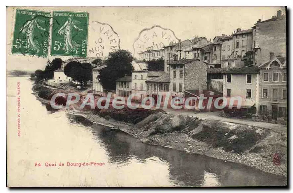 Quai de Bourg-de-Péage — vista do quai e dos edifícios — P. Peyrouze, Valence, n°94 - Frente