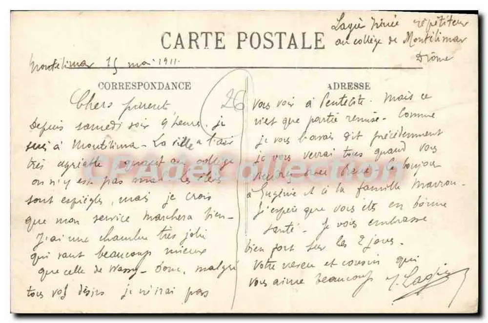 Montélimar — O Kiosque e as Avenidas — LL - Verso