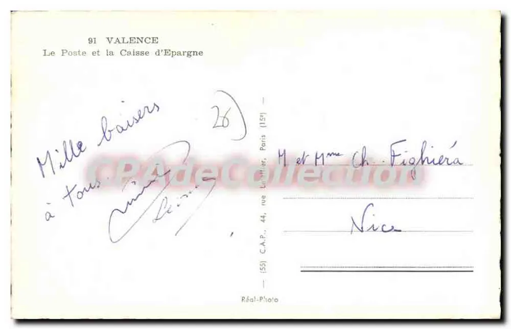 Valência — O Posto e a Caixa de Economia — C.A.P. Foto Real - Verso