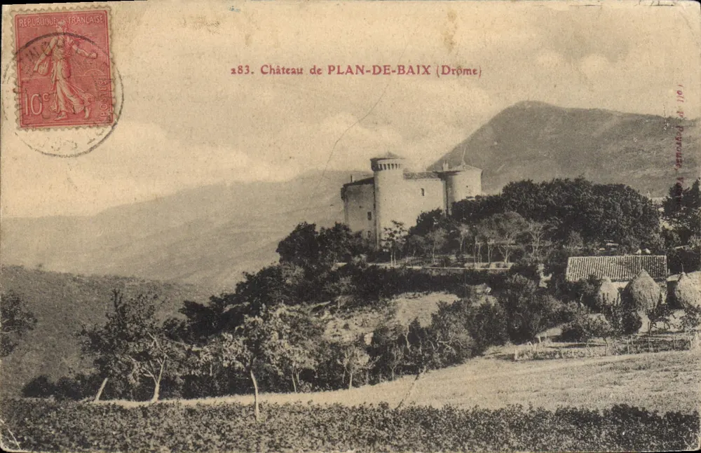 Castelo de PLAN-DE-BAIX (Drôme) — vista panorâmica — editor DRÔME, n° 283 - Frente