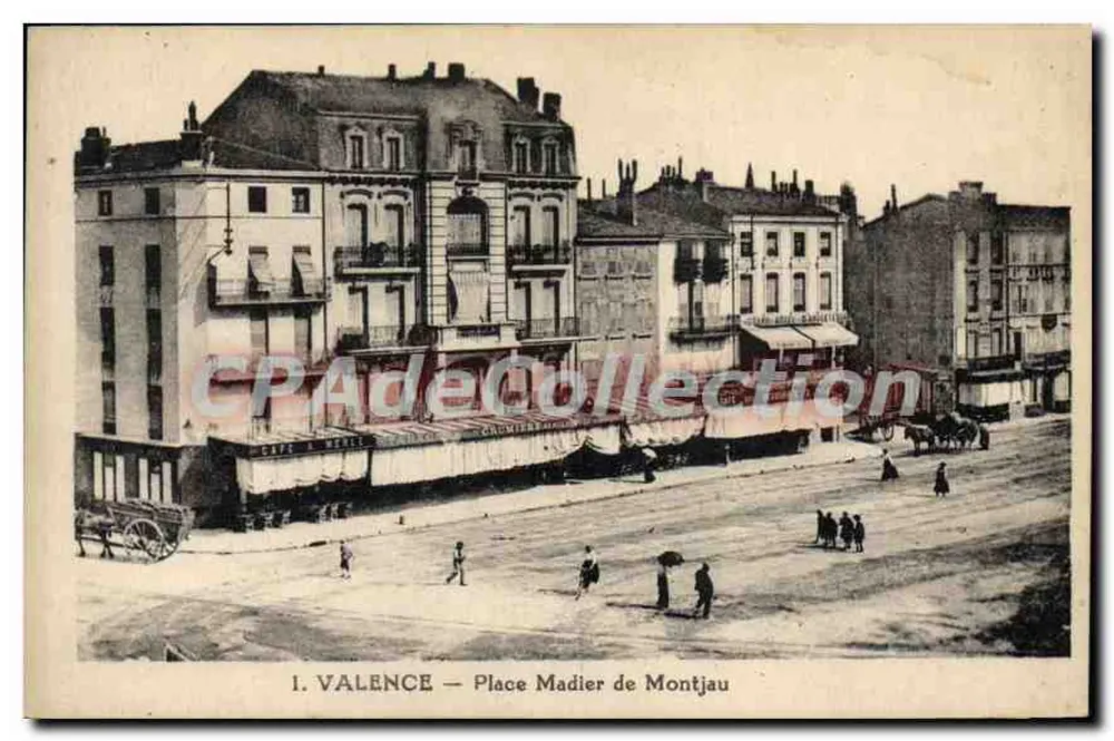 Valence — Place Madier de Montjau — Bilhete postal antigo de Collection, n°1 - Frente