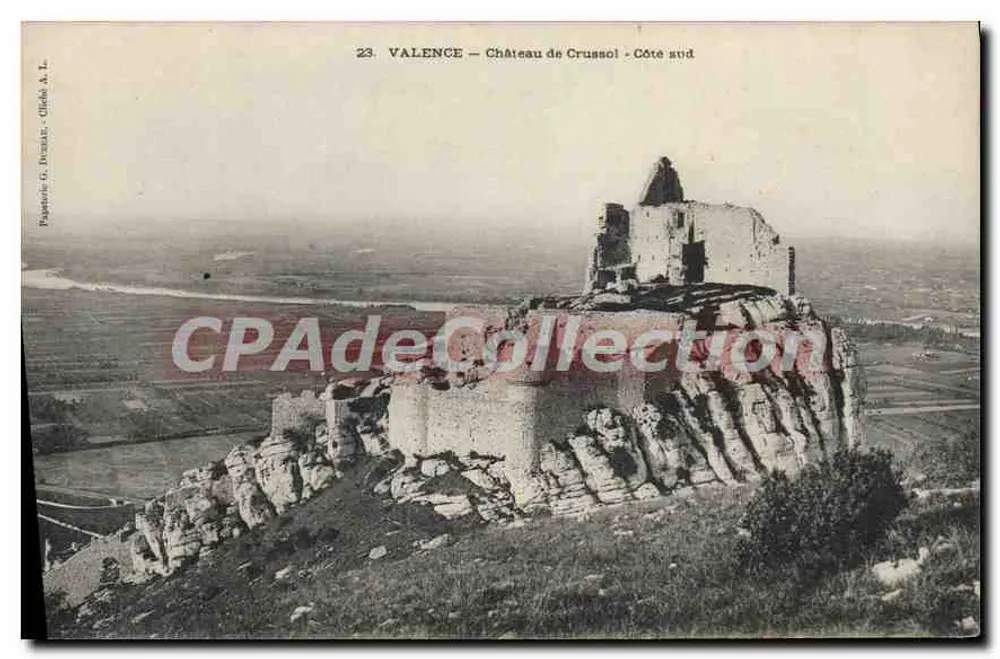 Valence — Castelo de Crussol — Lado sul — Papelaria G. Druazat - Gildé A. L. - Frente
