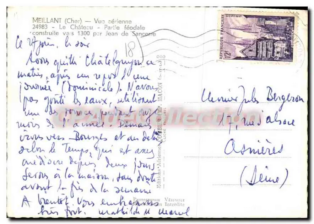 Meillant (Cher) — Das Schloss — Föderale Teil — Verlag C. Macon - Rückseite