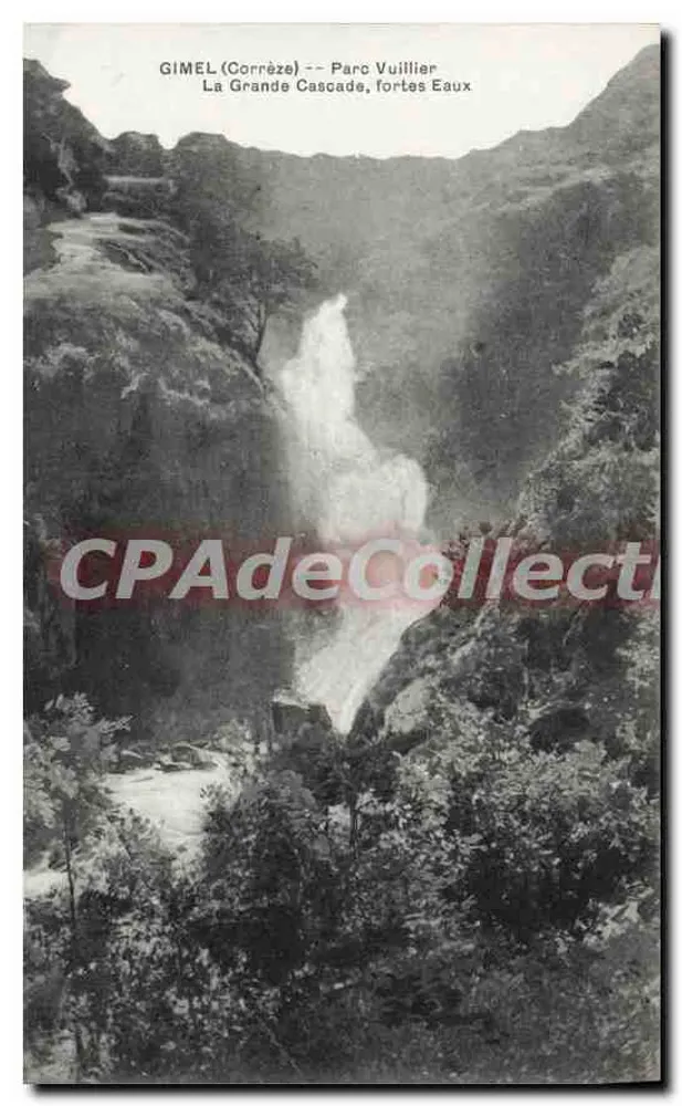 Gimel (Corrèze) — La Grande Cascade, Parc Vuillier — Vintage Postcard/Antike Ansichtskarte - Vorderseite