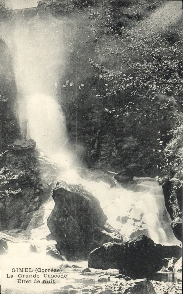 Gimel (Corrèze) — La Grande Cascade — Efecto de noche — editor GIMEL - Anverso