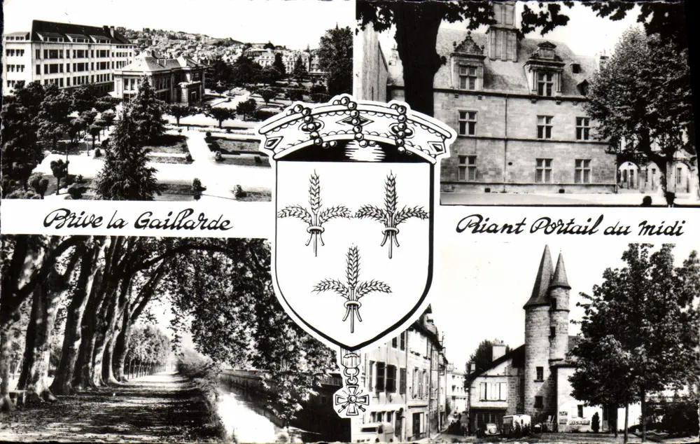 Brive-la-Gaillarde — Widok panoramiczny i Portail du Midi — Réal-Photo - Awers