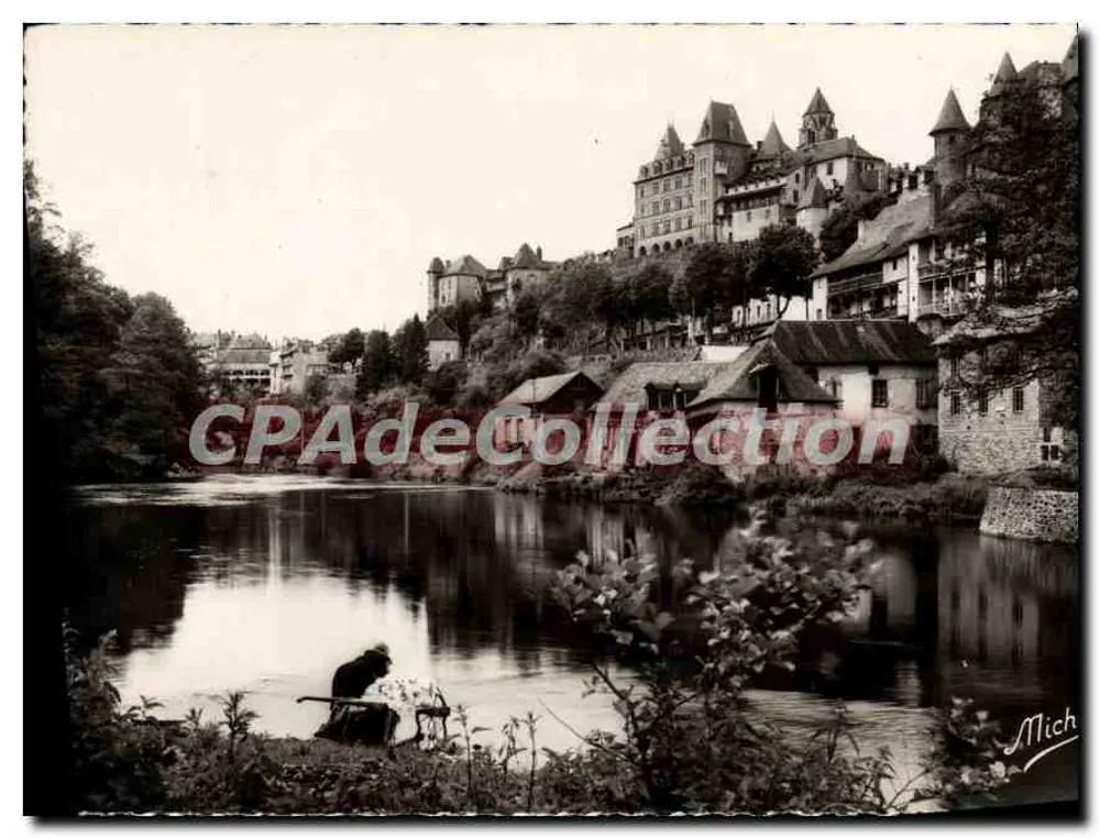Uzerche - Ansicht der Vézère in Uzerche - Alte Schlösser — von Michel, n°5.086 - Vorderseite