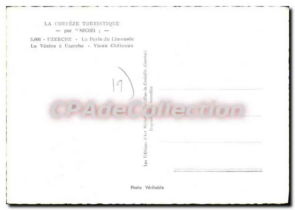 Uzerche - Ansicht der Vézère in Uzerche - Alte Schlösser — von Michel, n°5.086 - Rückseite