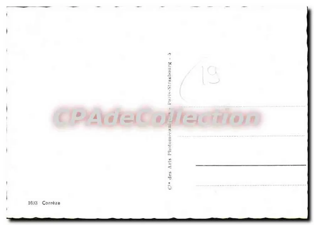 Corrèze — Carta postal panorâmica com mapa detalhado — Cliché des Arts Photomécaniques, Paris - Verso