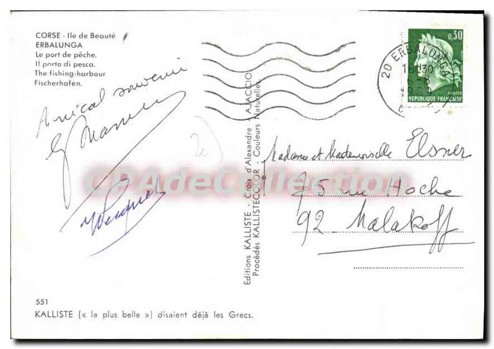 Erbalunga — O porto de pesca — Edições KALLISTE, n°551 - Verso