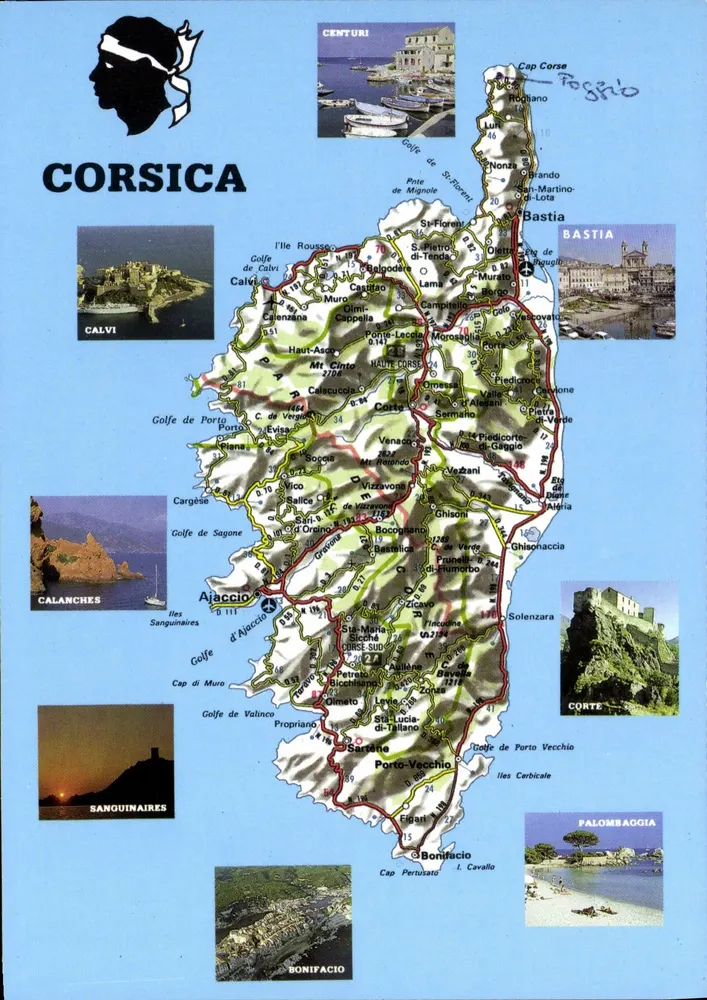 Carta da Corse — Lembrete da Corse, extrato da carta I.G.N.901, edição 1989 - Frente