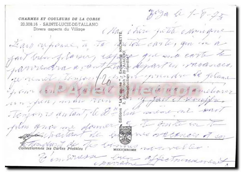 Sainte-Lucie-de-Tallano — Verschiedene Aspekte des Dorfes — Editions 'La Colombe' Mexichrome - Rückseite