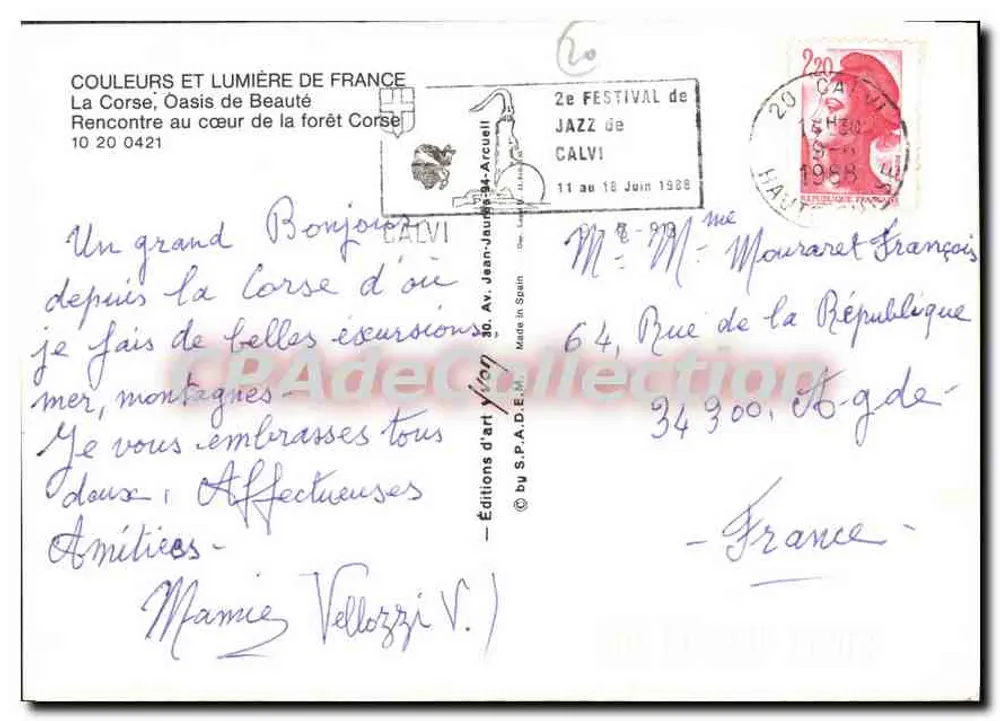 Mann und Pferd in den Bergen — Edition Art España — n° 10 20 0421 - Rückseite