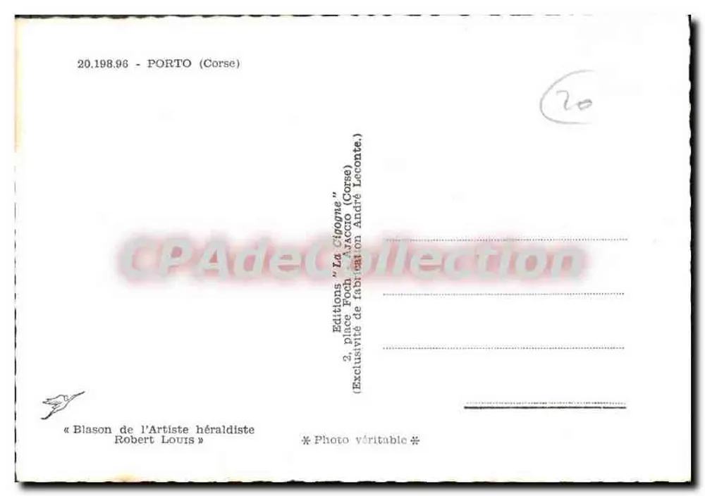Porto — Córsega — Edições 'La Cipoorne' - Verso