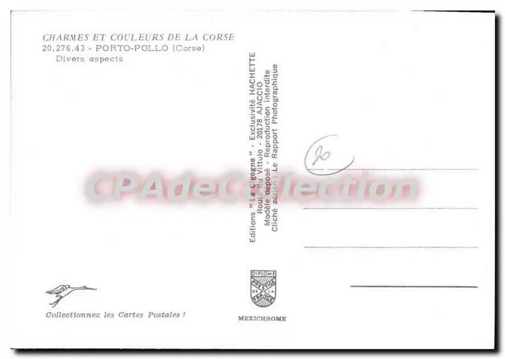 Porto-Pollo — vista aérea — Éditions Diplôme - Verso