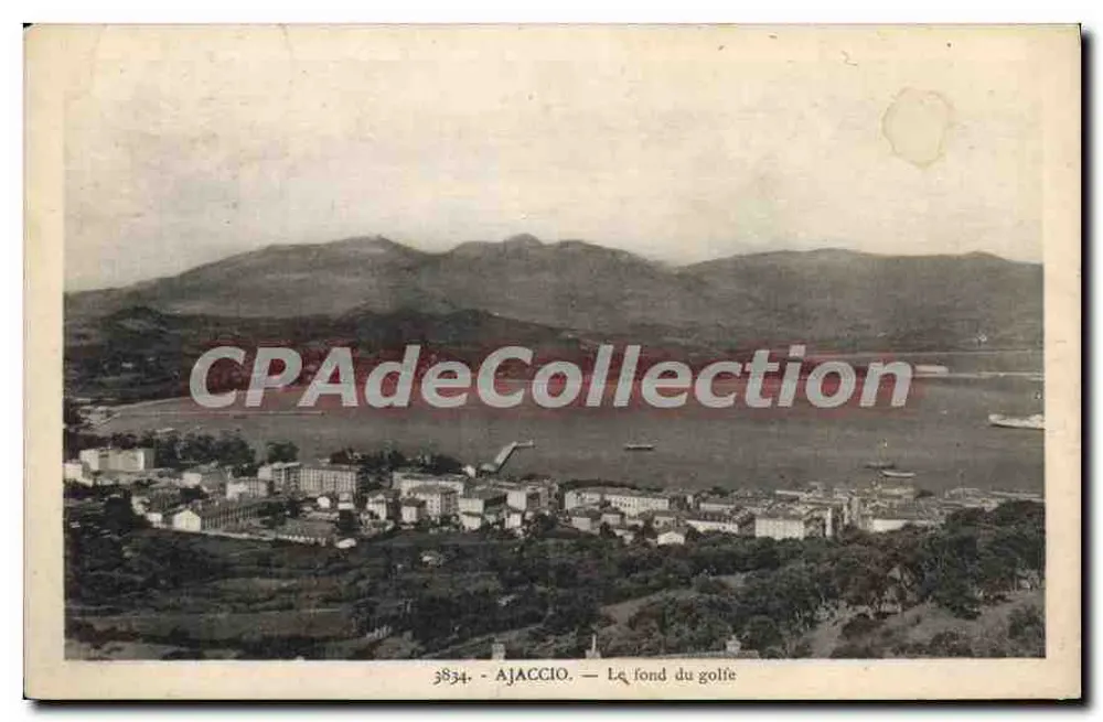 Ajaccio — Vista do fundo do golfo — Edição La Cigogne, n° 3834 - Frente