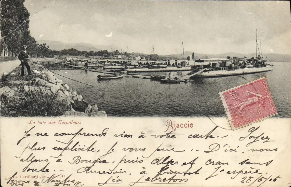 A baía dos Torpilleurs — Ajaccio — Lt. Cardini fot. N° T41 - Frente