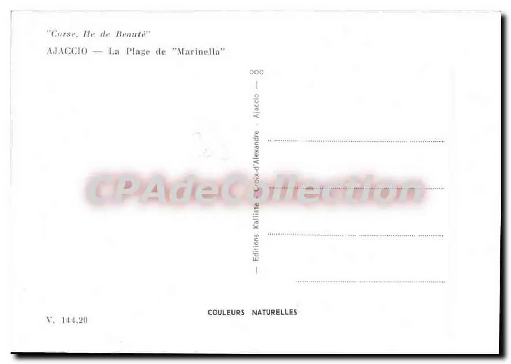 Ajaccio — Plaża Marinella — Wydawnictwo Kalliste - Rewers