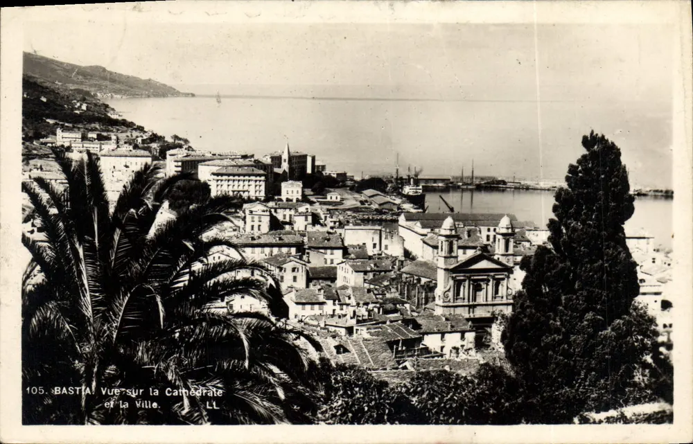 Bastia — Ansicht der Kathedrale und der Stadt — LL, n°105 - Vorderseite