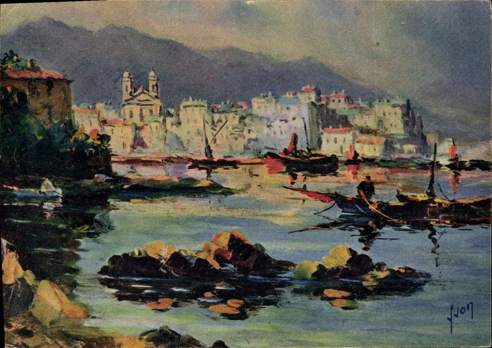 Bastia (Córse) — A Vista Antiga do Porto — Edições de Arte 'YVON', Paris - Frente