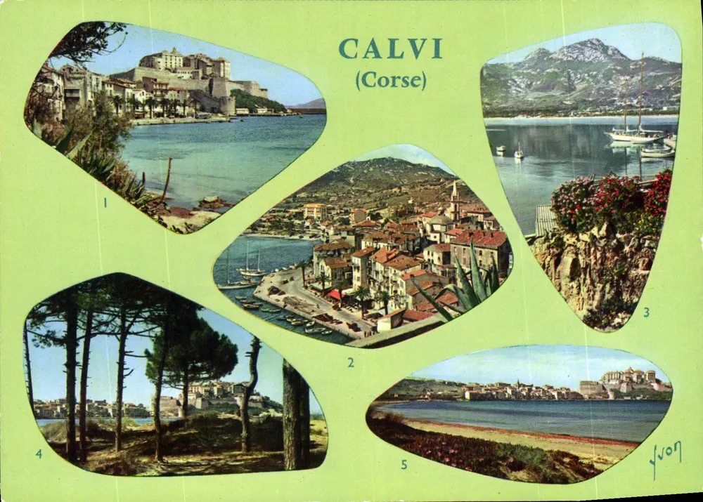 Calvi (Córsega) — vista panorâmica em 5 cenas — Éditions d'Art 'YVON' - Frente
