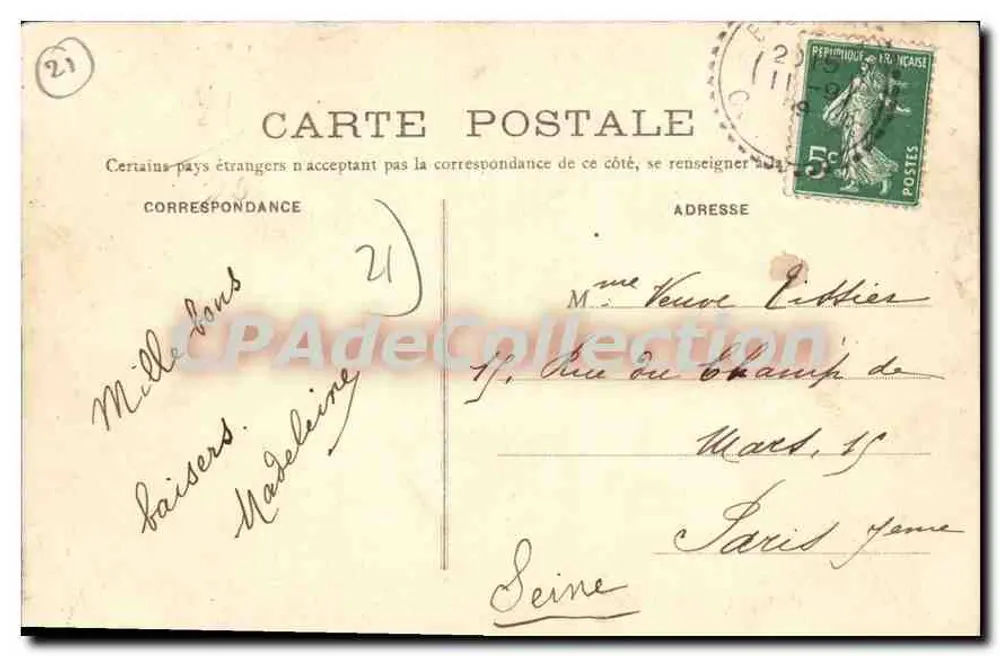 Saint-Jean-de-Loosne — Ansicht der Saône stromaufwärts von Saint-Jean-de-Loosne — L. Amiot, Verlag, St-Jean-de-Loosne - Rückseite