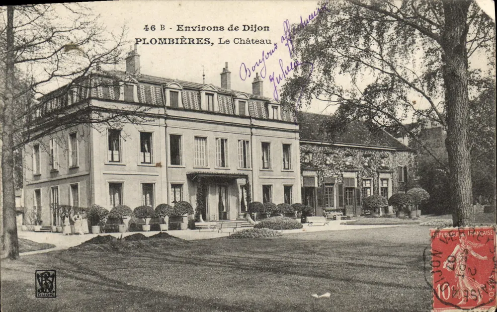 Plombières, O Castelo — Arredores de Dijon — Editor DUCHI, n°46 B - Frente