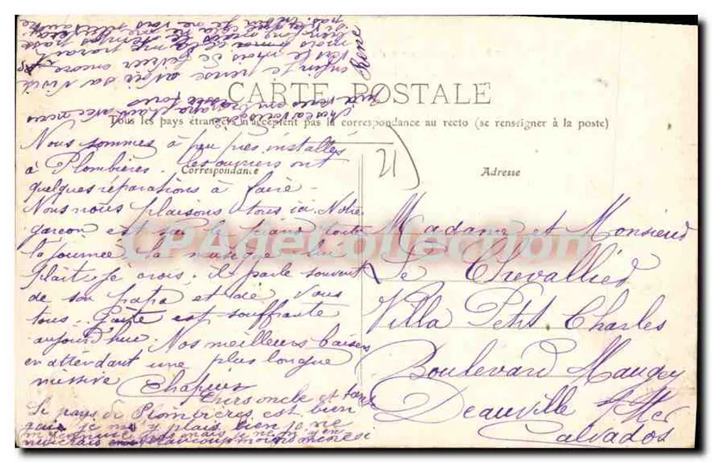 Plombières, O Castelo — Arredores de Dijon — Editor DUCHI, n°46 B - Verso