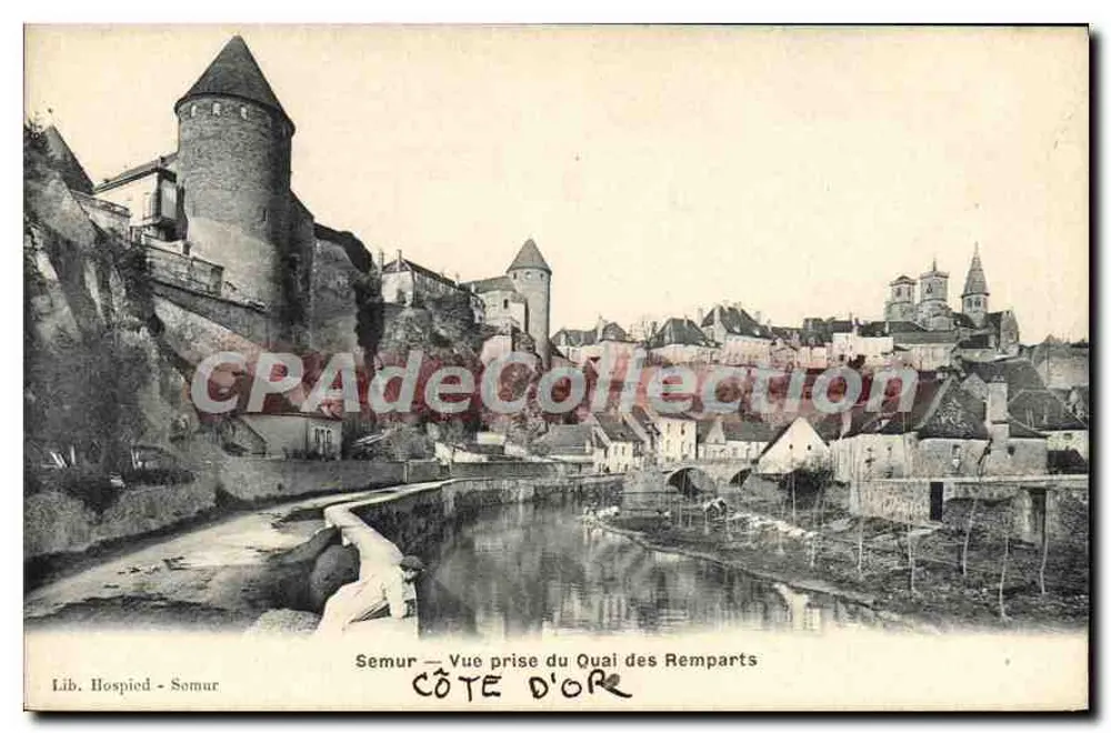 Semur — Blick vom Quai des Remparts — Lib. Hospied - Semur - Vorderseite