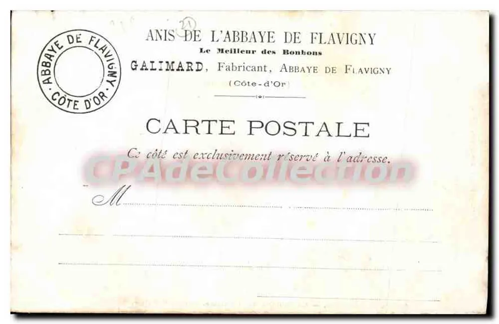 Abtei Flavigny — Fontaine de la Recluse — Marque des Anis, Serie 2ème, N°3 - Rückseite