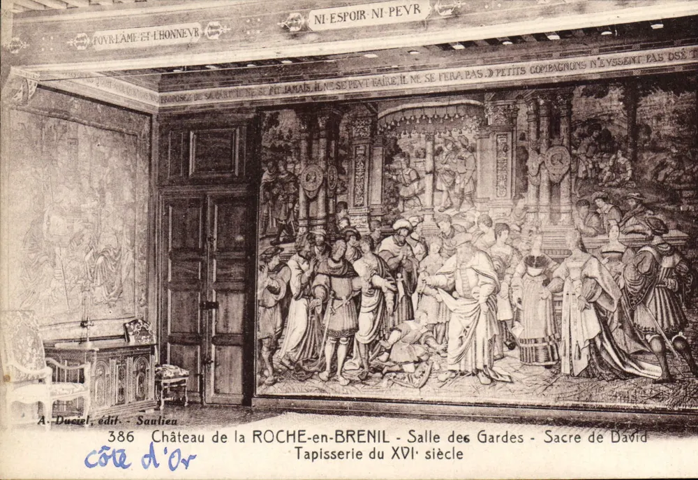 Schloss la ROCHE-en-BRENIL — Wachzimmer — Wandteppich des 16. Jahrhunderts — Krönung Davids - Vorderseite
